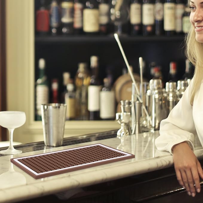 INOOMP Bar Service Spill Mat Non-slip Coffee Bar Counter Drying Mat 30x15x1cm - Image 6