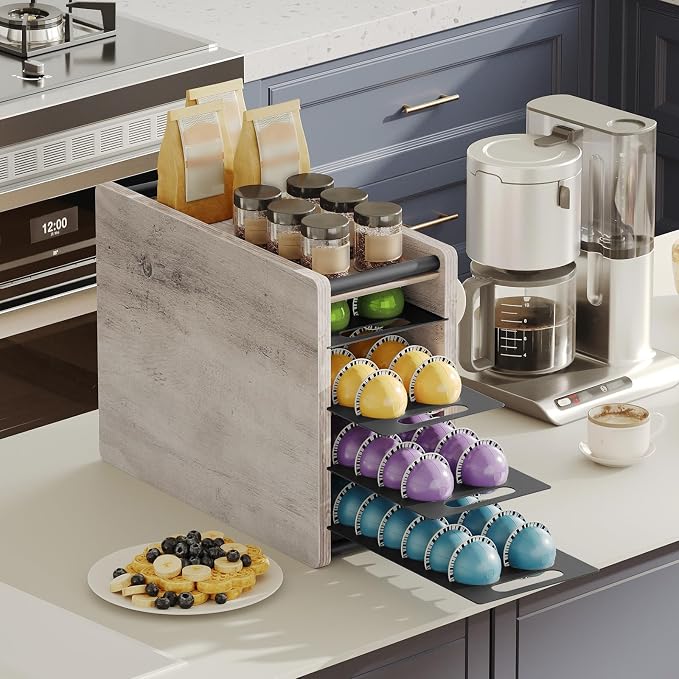 YATINEY Coffee Pod Drawer Holder, 72 Pods Large Capacity, 4 Tier Holder - Image 5