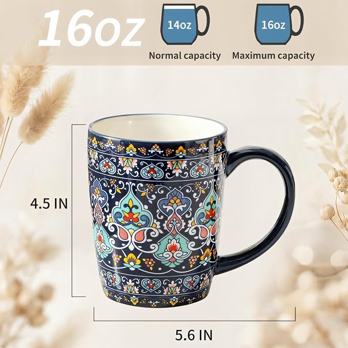 glowworm Coffee Mugs Set of 6, 16 oz Ceramic Coffee Mug - Image 2