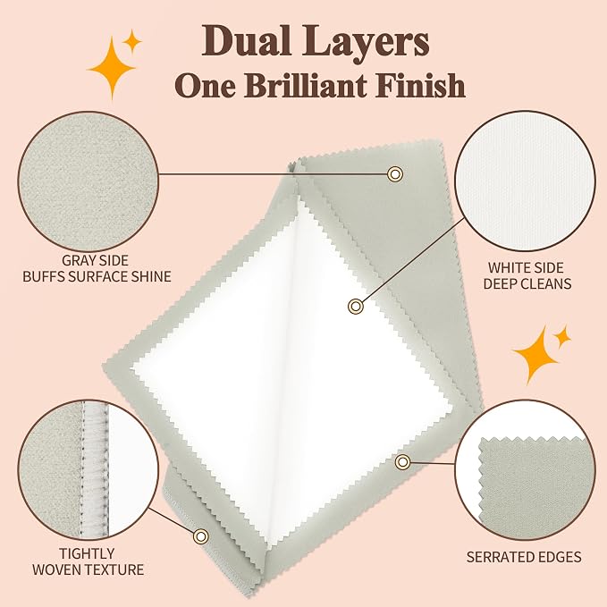 Bonison 3 Pack Large Silver Polishing Cloth – 10"x12" Jewelry Cleaning Cloth & - Image 3