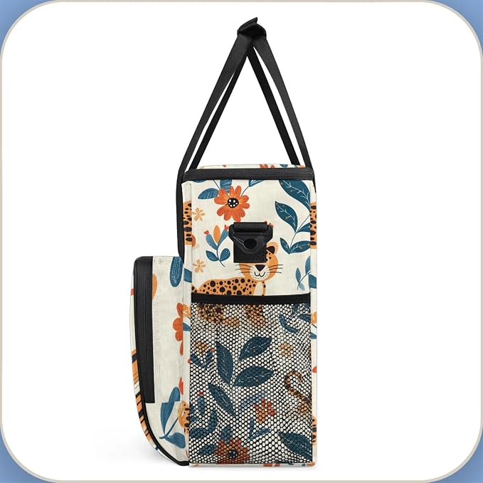 Leopard Animal Coffee Maker Carring Bag, Large Insulated Storage Organizer Case - Image 4