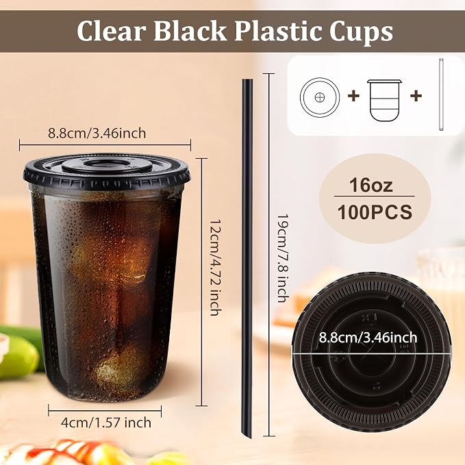tchrules 100 Set 16oz Plastic Cups - Image 2