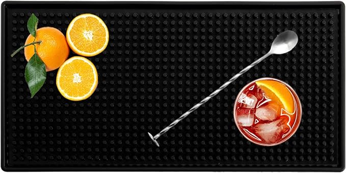 Tebery 2 Pack Rubber Bar Mats, Non-Slip 12 x 6 Inch Black Bar Service Spill Mat - Image 4