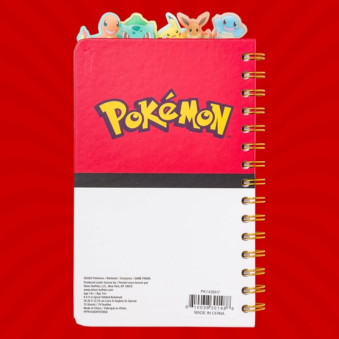 Silver Buffalo Pokemon Pokeball Starters Spiral Tabbed Notebook, 8 x 5 Inches - Image 8