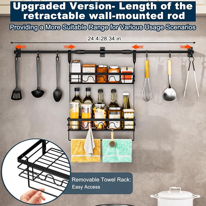 Spice Rack Wall Mount, Upgrade To A Retractable Bracket, - Image 2
