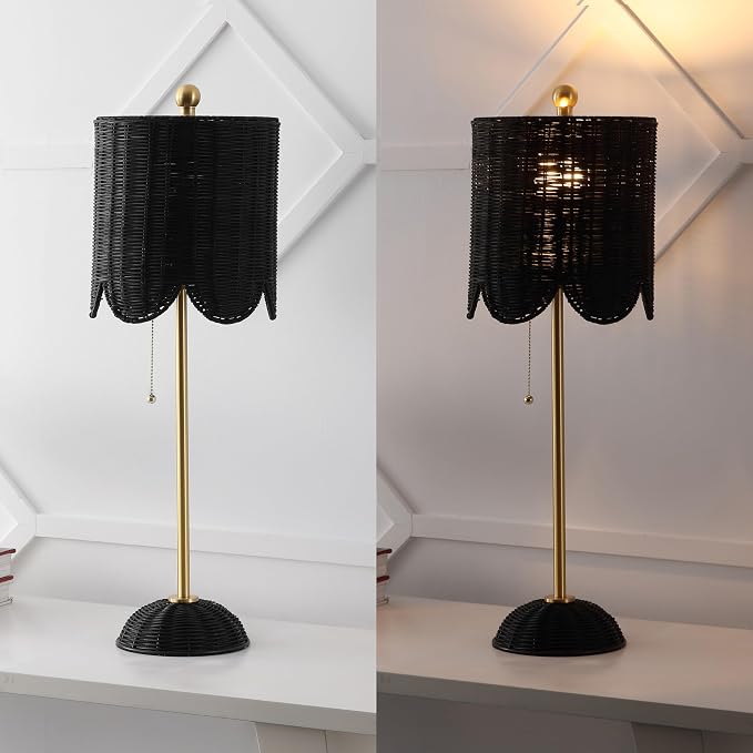 JONATHAN Y 27.5" Black/Brass Gold Coastal Buffet Table Lamp Set of 2 - Image 7