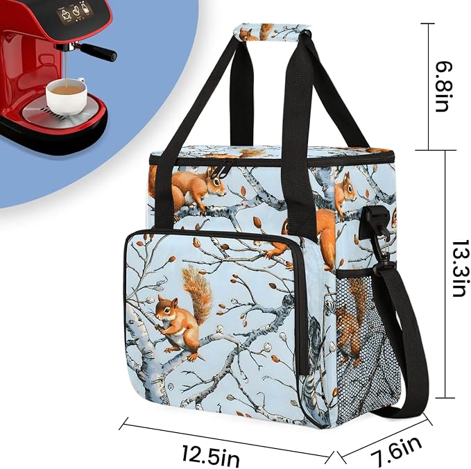 Cute Animal Squirrel Coffee Maker Carring Bag, Large Insulated Storage - Image 2