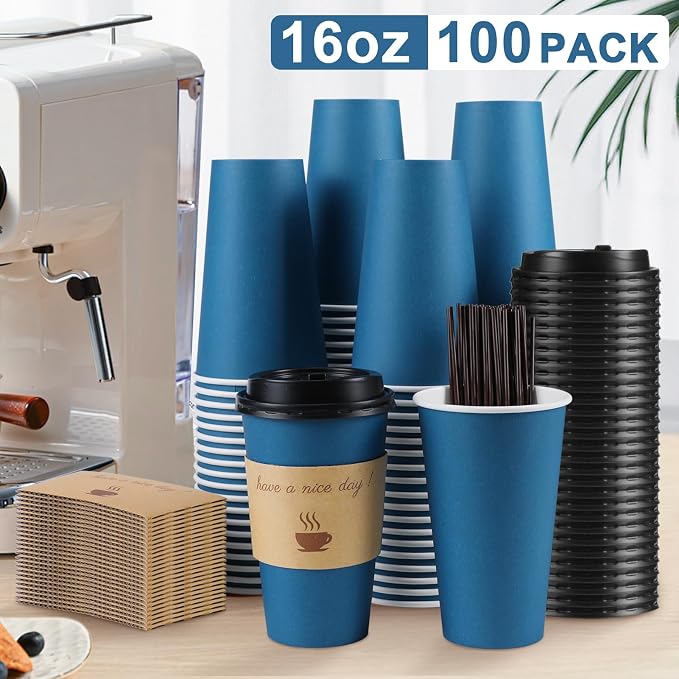 Clawsoff 100 Pack 16 oz Coffee Cups - Image 3