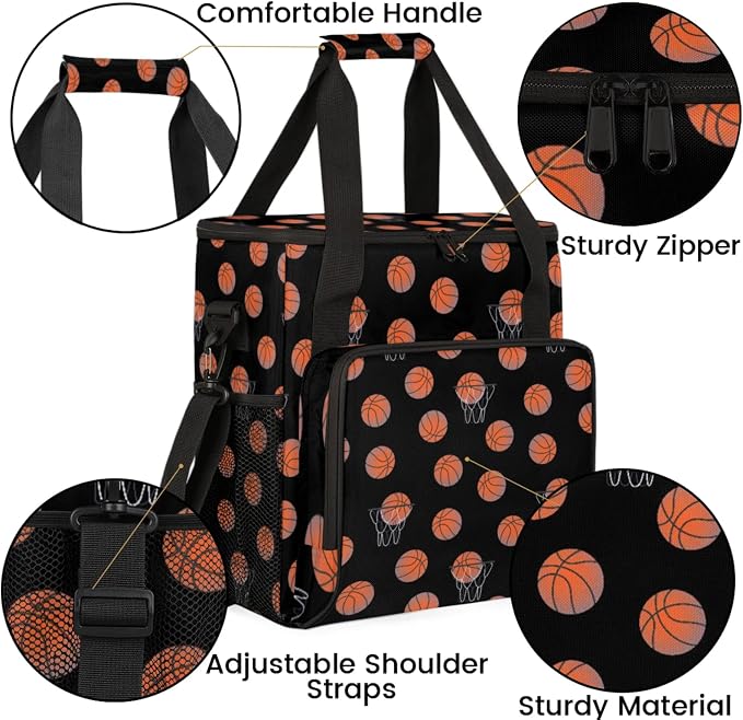 Basketball Coffee Maker Travel Bag, Basketball Large Carrying Storage Case - Image 6