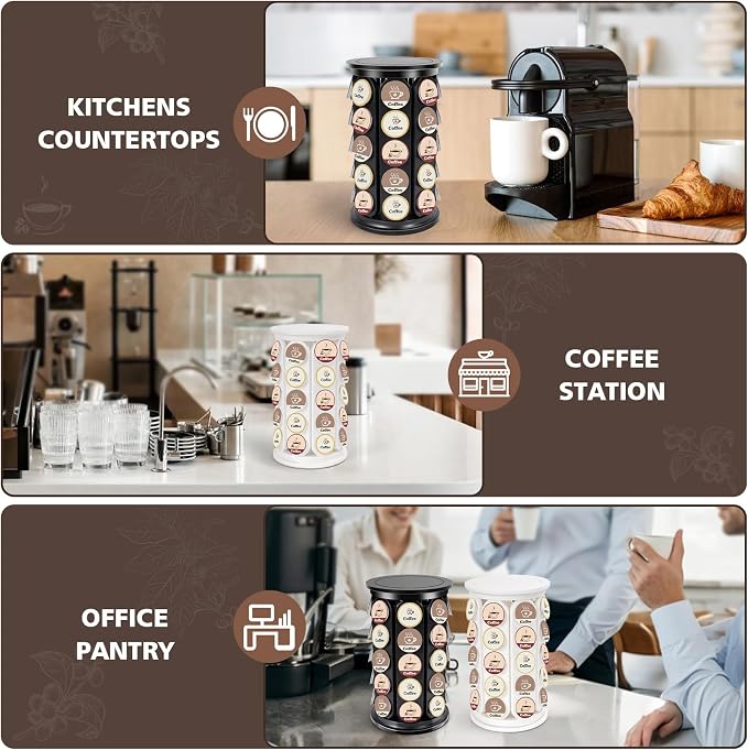 K Cup Holder, Coffee Pod Storage Carousel Holder Organizer Compatible - Image 8