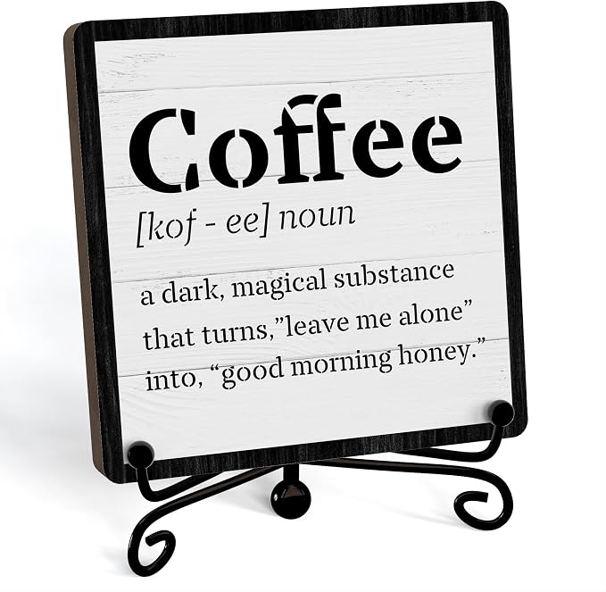 Coffee Bar Decor For Bar, Funny Cute Coffee Signs For Station Cafe Shop by JUSITAKEET