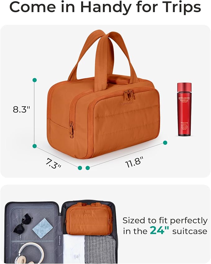 BAGSMART Travel Toiletry Bag, Puffy Toiletry Bag - Image 3