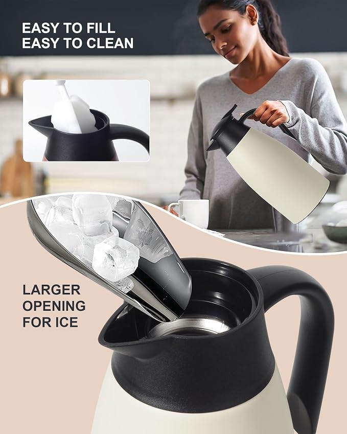 70 Oz Stainless Steel Coffee Carafe, Keeps Hot Beverages - Image 3