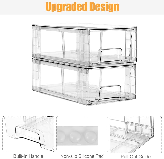6 Pack Stackable Storage Drawers, Plastic Organizers Bins, Drawers Storage - Image 9