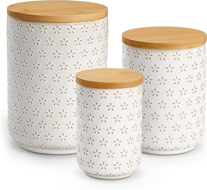 MALACASA LYDIA Ceramic Canisters Set by MALACASA