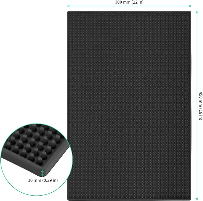 FUNSUEI 4 PCS 18 x 12 Inch Colorful Rubber Bar Mats, Rubber Bar Service Spill - Image 2