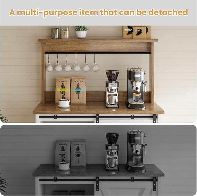 4ever2buy Farmhouse Coffee Bar Cabinet - Image 5