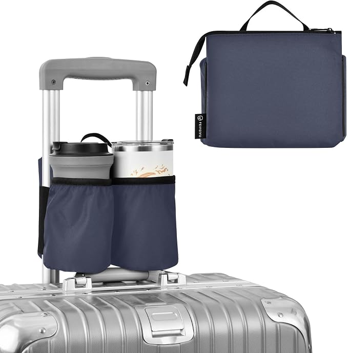 DOMIKING Navy Blue Travel Luggage Cup Holder by DOMIKING