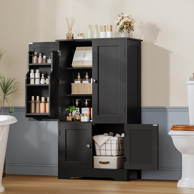 TEENFON Storage Cabinet with 4 Doors, Kitchen Cabinet with 6 Door Shelves - Image 8