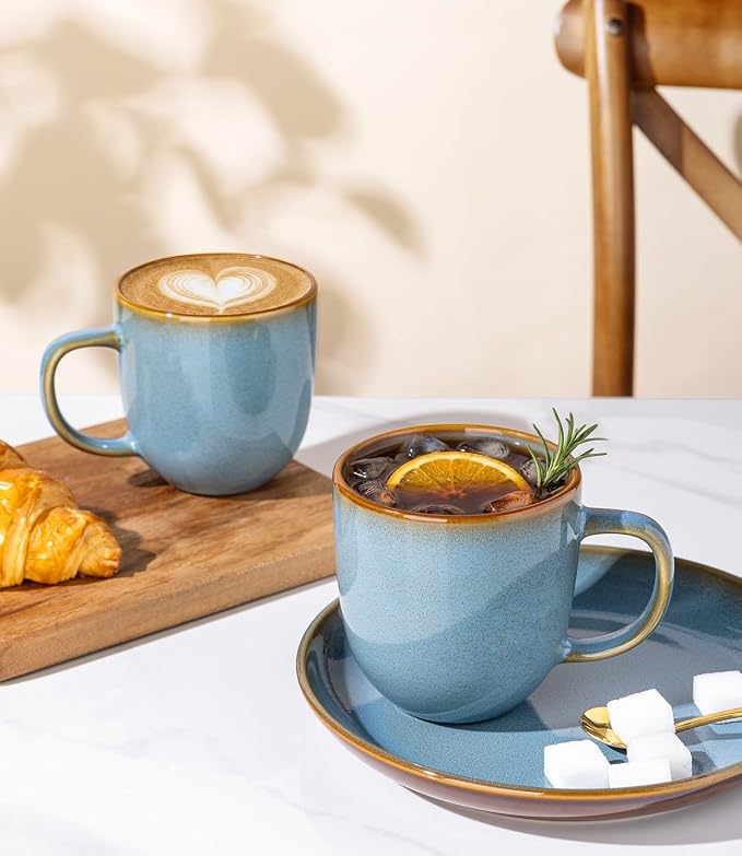LERATIO Ceramic Coffee Mugs Set of 6, 12oz Handmade Coffee Mugs Set - Image 5