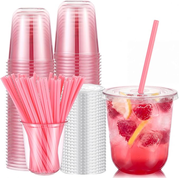 Ziliny 50 Sets Clear Plastic Cups by Ziliny