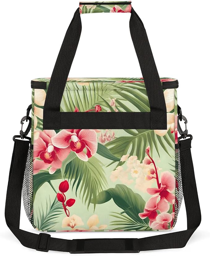 Tropical Leaf Palm Leaves Floral Coffee Maker Carring Bag, Large Insulated - Image 5