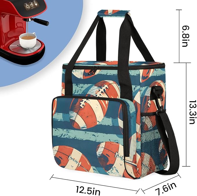 American Football Coffee Maker Carring Bag, Large Insulated Storage Organizer - Image 2