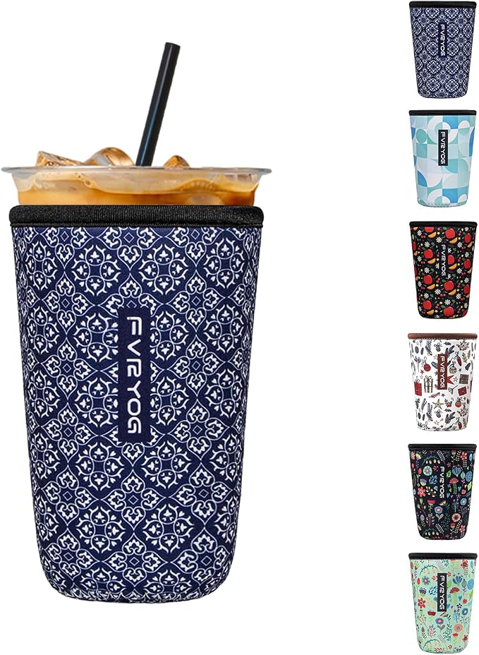 Reusable Insulated Neoprene Iced Coffee Sleeves by Fvryog