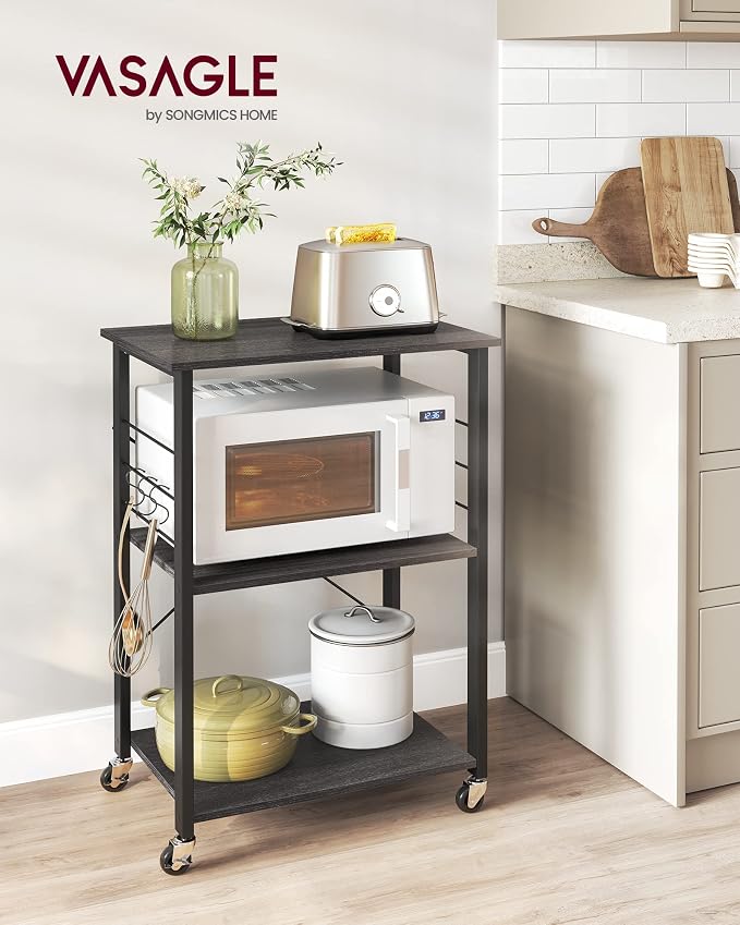 VASAGLE Kitchen Shelf on Wheels, 23.6 Inches Serving Cart - Image 2