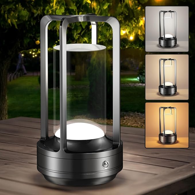Portable Table Lamp for Outdoor Indoor: Cordless Rechargeable Desk Lamp by Yunaking