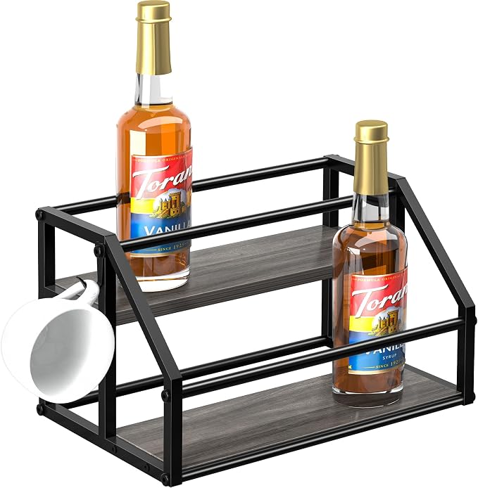 Coffee Syrup Rack Organizer, Syrup Bottle Holder Stand by HOME