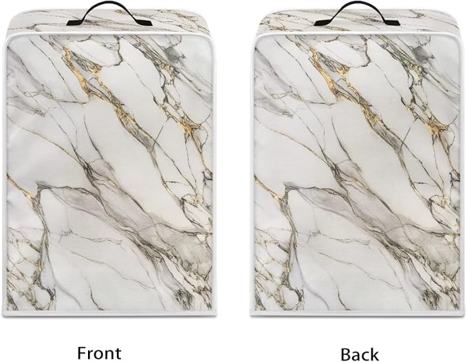 White Marble Coffee Machine Cover Dust Coffee Maker Cover - Image 2