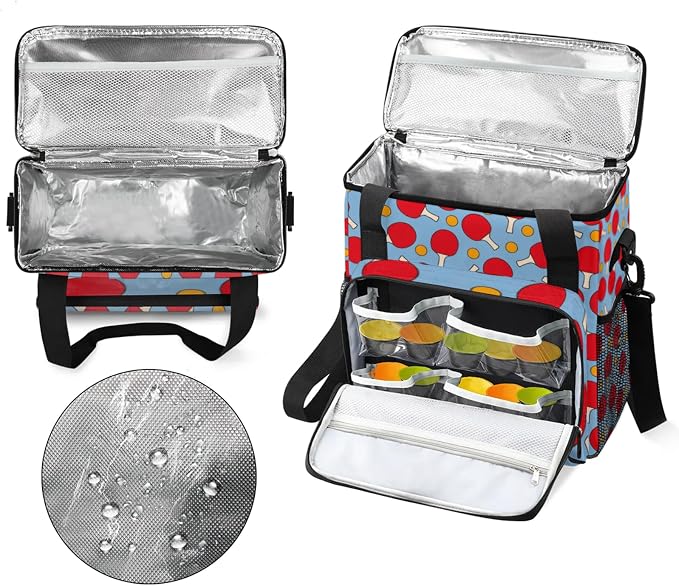 Table Tennis Pattern Coffee Maker Travel Bag, Table Tennis Pattern Large - Image 3