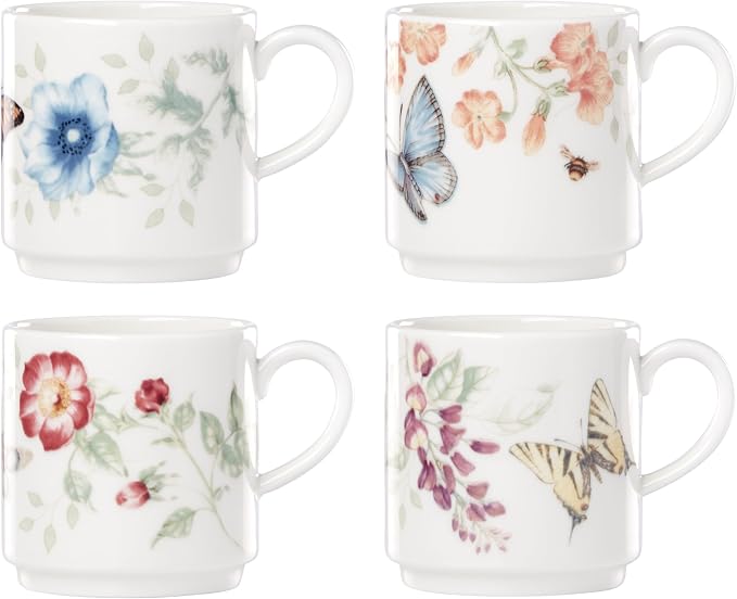 Lenox 890451 Butterfly Meadow 4-Piece Stacking Mug Set by Lenox