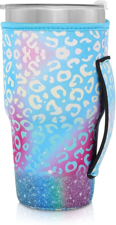 Reusable Iced Coffee Cup Sleeve Neoprene Insulated Sleeves Cup Holder - 32oz by AJLTPA