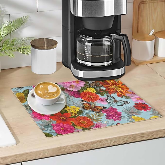Coffee Mat Coffee Bar Station Maker Machine Pot Table Spill Mat Leather - Image 5