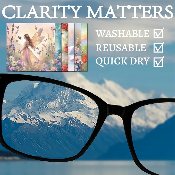 CREATCABIN 6Pcs Glasses Cleaning Cloth Eyeglass Cleaner Cloth Lens Wipes - Image 4