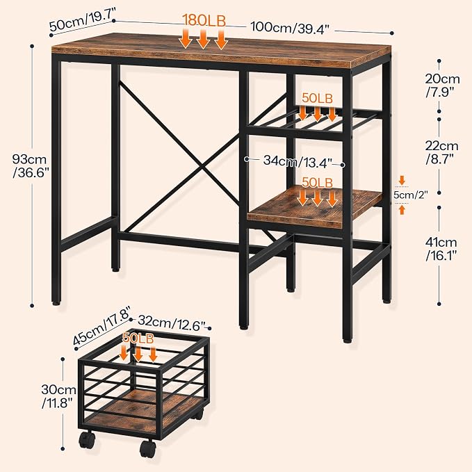 HOOBRO Mini Fridge Stand, Coffee Bar Station - Image 3