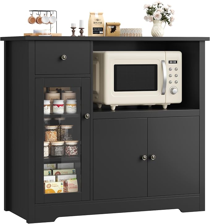 HORSTORS Microwave Cabinet, Kitchen Storage Cabinet by HORSTORS
