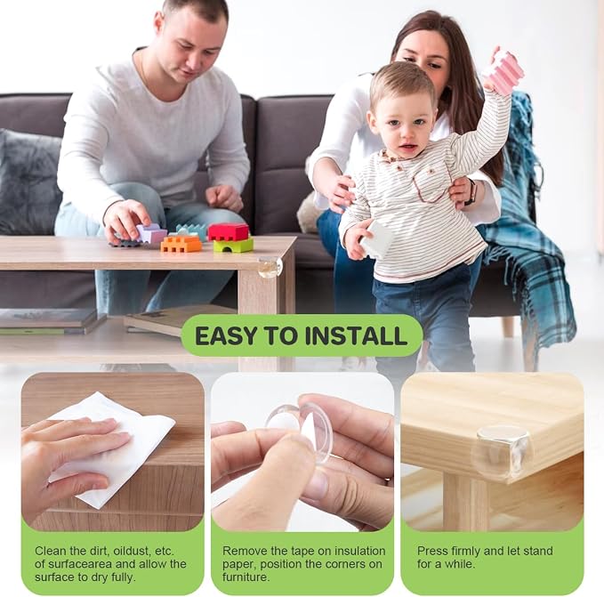 30 Pack Clear Baby Corner Protectors, L-Shaped & Spherical Furniture Edge Guards - Image 5