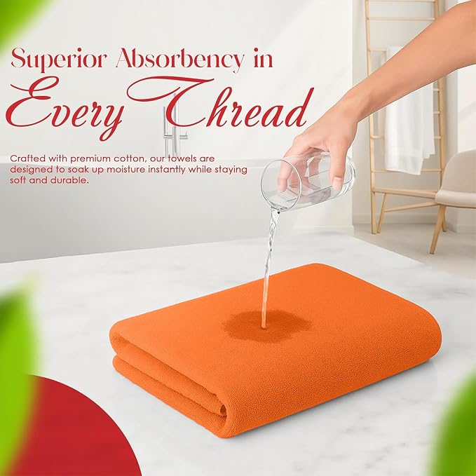 RIVERSIDE 100% Ring-Spun Cotton Bath Towels Set of 4 22 x 44 - Image 5