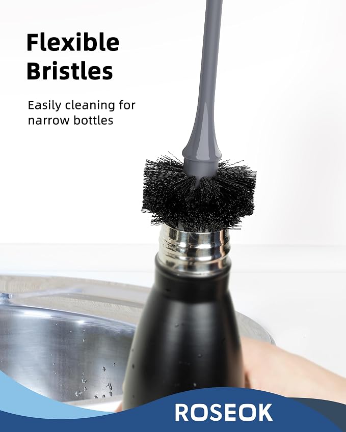 ROSEOK Bottle Brush, Water Bottle Brush, Flexible Bottle Brush, Cup Cleaner | - Image 3