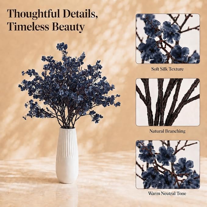 Mandy's 6 Bundles Artificial Dusty Blue Baby’s Breath Flowers | 18.5 Inch Silk - Image 4