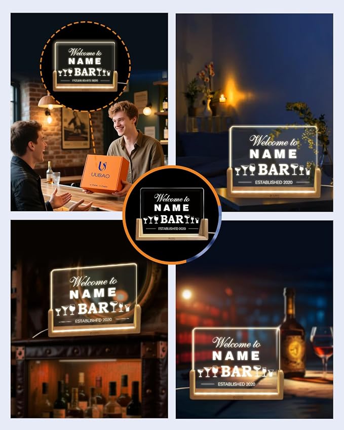 Personalized Light Up Signs for Home Bar Customized Name Gifts Night Light for - Image 7
