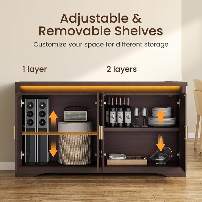 60'' Sideboard Buffet Cabinet - Image 8