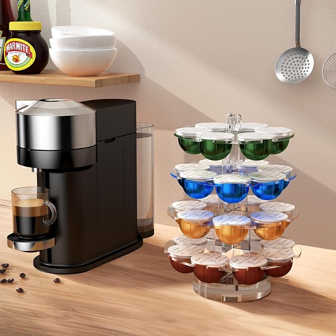 Coffee Pods Holder Acrylic Carousel Stand Compatible - Image 2