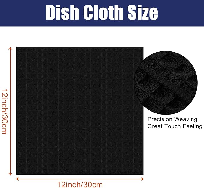 Homaxy Microfiber Waffle Weave Kitchen Dish Cloths, 12 x 12 Inch Ultra - Image 2
