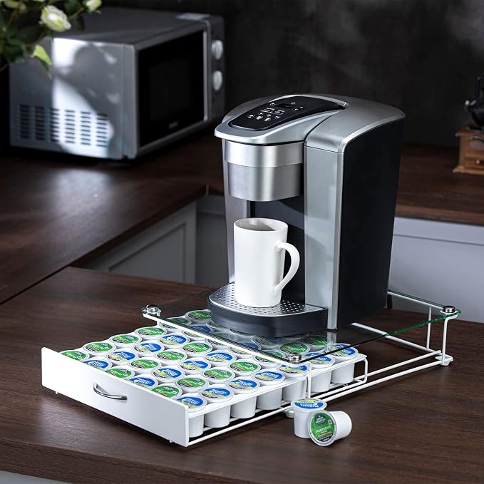 K Cup Pod Holde Glass Top Drawer, Coffee Pod Holder Capsule Display Storage - Image 6