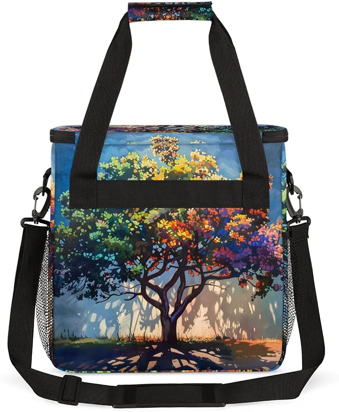 Tree Colorful Coffee Maker Carring Bag, Large Insulated Storage Organizer Case - Image 5