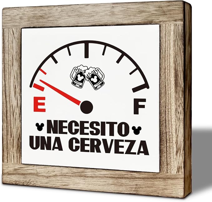 I Need Beer Wooden Decor Sign, Necesito Una Cerveza Signs, Farmhouse Bar Table by Unknown